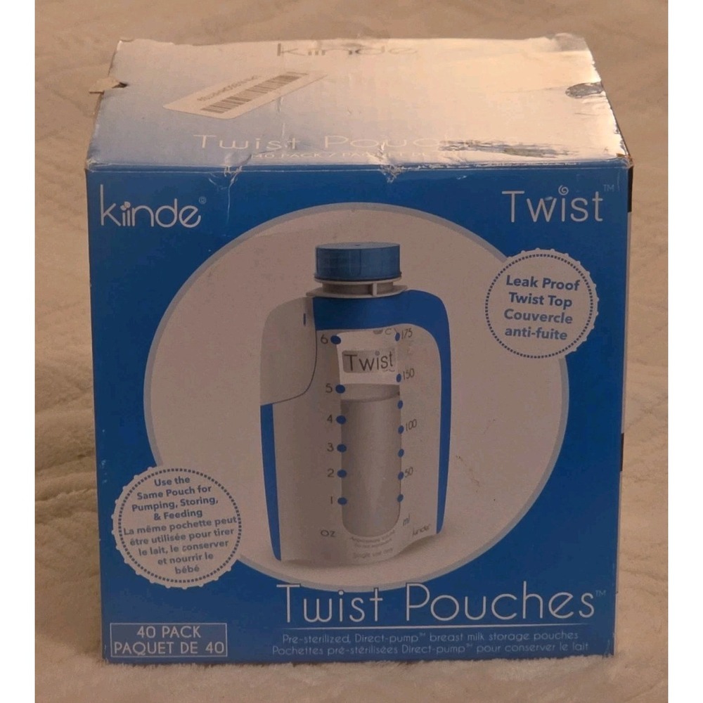 Kiinde Twist Pouches Breast Milk Storage Pouch 8 oz XL 40 Pack Leak Proof *Open*